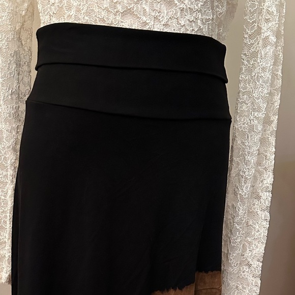 T*Party Black/brown tie dye fringed skirt, size L - Picture 3 of 8